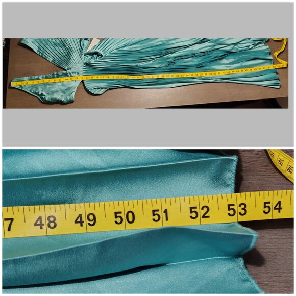 Abercrombie and Fitch Giselle Pleated Cutout Maxi Green Dress NWT Size MT - Picture 15 of 15